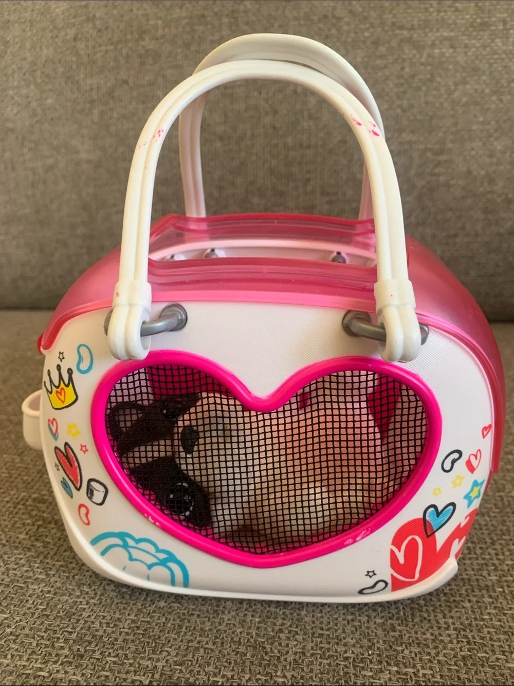 Little Live Pets French Bulldog Electronic Toy with Pet Carrier Playset Works